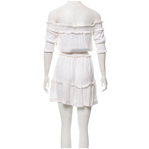 White Cecilie Bahnsen off-the-shoulder mini dress with short sleeves - Picture 2 of 4